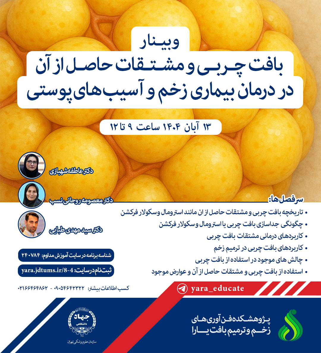 بافت چربی و مشتقات حاصل از آن در درمان بیماری زخم و آسیب های پوستی